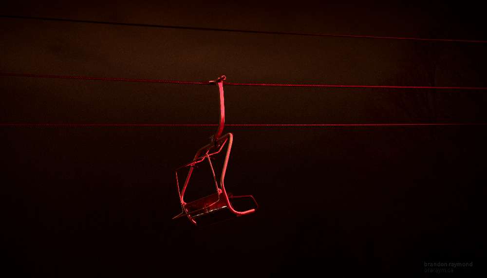 ski lift at night
